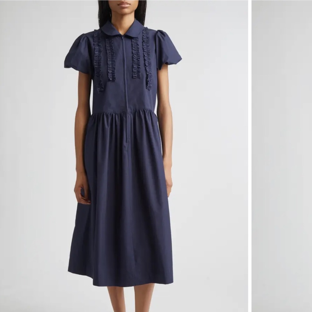Sandy Liang Navy Blue Collared Dress